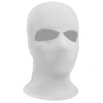 China Motorcycle 2 COMMON Hole Balaclava Embroidery White Design Fashion Full Face Knit Ski Mask Beanie Hat Beanie Ski Mask for sale