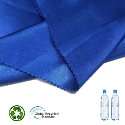 China Antistatic Factory Wholesale100% Recycled Polyester Satin Fabric Silk For Duchess Wedding Draping Fabric And Evening Dress Fabric for sale