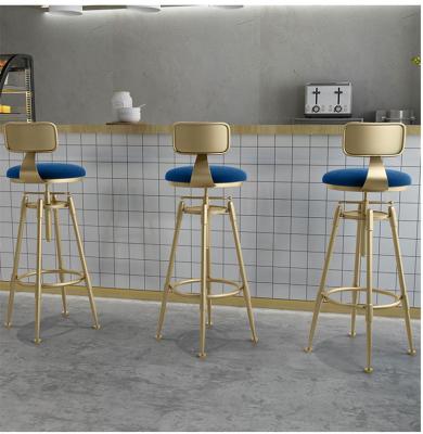 China Modern Modern Metallic Furniture PU Leather Gold And Silver Stainless Steel High Bar Chair for sale