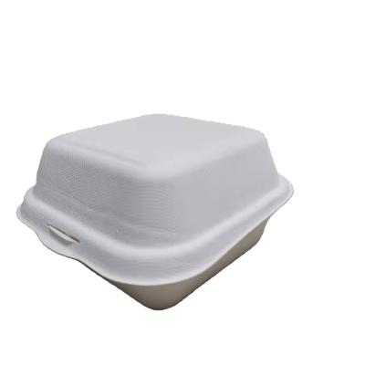 China Minimalist 500pcs/Carton Sugar Cane Safe Burger Container Retail 450ml Microwave Biodegrable Food Container for sale