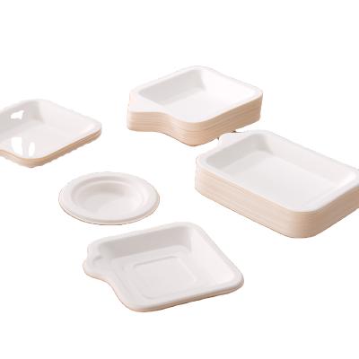 China New Arrival Sugar Cane Bagasse Pulp Trays Eco-friendly Minimalist Biodegradable Paper Tray Disposable Cake Trays for sale