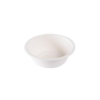 China 260ml Sugar Cane Bagasse Paper Restaurant Paper Salad Soup Bowl Minimalist Eco Friendly Compostable Disposable Biodegradable White Food Container for sale