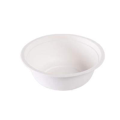 China Price Disposable Maker Serving Bowls Biodegradable 500ml Sugar Cane Bagasse Papre Soup Ramen Minimalist White Rounds Salad for sale