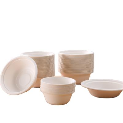 China 260ml Minimalist Customizable Freezer Safe Waterproof Eco-friendly Bamboo Fiber Fruit Salad Disposable Biodegradable Paper Bowl for sale