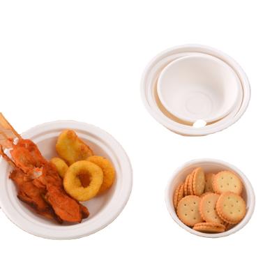 China Hot Selling Minimalist Fast Food 350ml Bagasse Biodegradable Bowls Take Out Round Disposable Bowls Natural Sugarcane Bagasse Bowls for sale