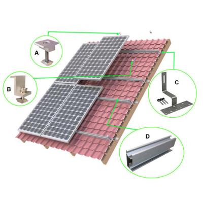 China Industrial Customized Solar Power Tile Roof Solar Mounting System for sale