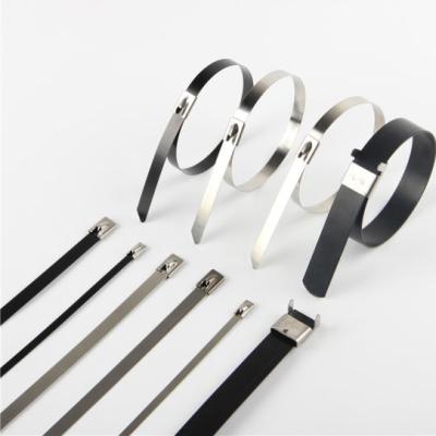 China Steel Self Locking Accessories Stainless Steel304 Ball Lock Solar Mounting Type Cable Tie for sale