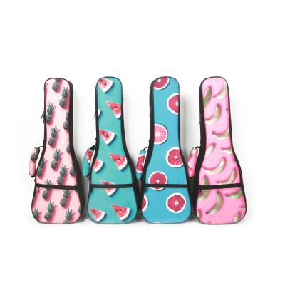 China Ukulele (CR-061 Double Strap Backpack Ukulele Bag For Girls Fruit Fabric Yole Cute Rainproof Nylon Colorful Bag for sale