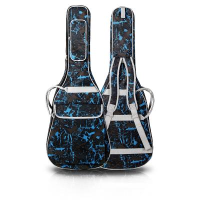 China Creative Double Strap Design Canvas Printed Waterproof Custom Acoustic Guitar / Guitar Bass (GB41) Bags 41 Inches for sale