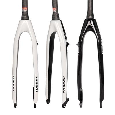 China White Toseek Front Rigid Fork Carbon Fiber Mtb Mountain Bikes 29 26 Fork 27.5 Bike Fork For Bicycle Disc Brake for sale