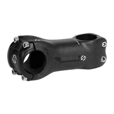 China MTB Road Bikes Toseek 3K Matte 31.8 Handlebar Stem Road Bicycle Carbon Stem Bike mtb Stem Short Riser 6/17 Degree for sale