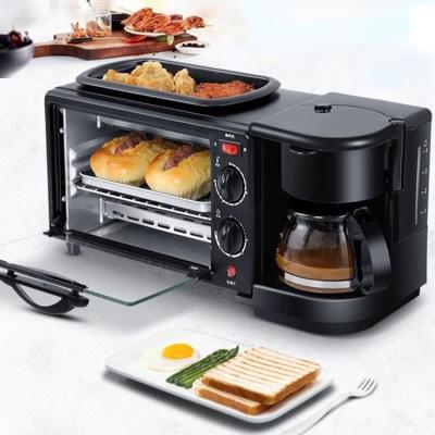 China Hotel 3 in 1 Multifunctional Electric Breakfast Maker Toaster Oven Coffee Maker Machine Make Coffee Toast Fried Eggs for sale