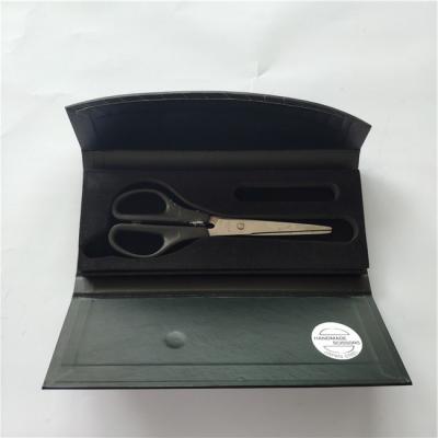 China Recycled Materials Hot Selling Custom Printed Black Color Hard Paper Box Scissors Packaging Box With Foam for sale