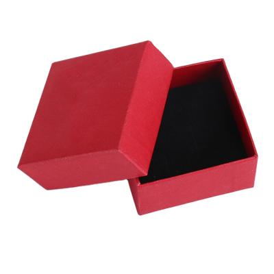 China Handmade Color Jewelry Box Lid And Red Art Paper Black Cardboard Base Box With Foam Insert for sale