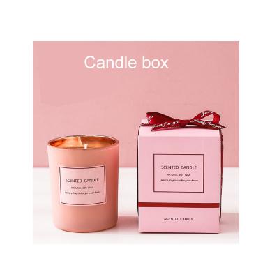 China Recyclable Luxury UV Pink Stain Candle Packaging Boxes Candle Jar Paper Box Packaging With Custom Logo for sale