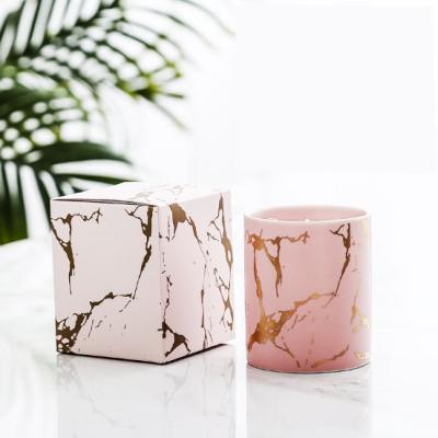 China 2 Pieces Recyclable Luxury Custom Logo Rigid Paper Cardboard Candle Storage Gift Set Box Candle Packaging Box for sale