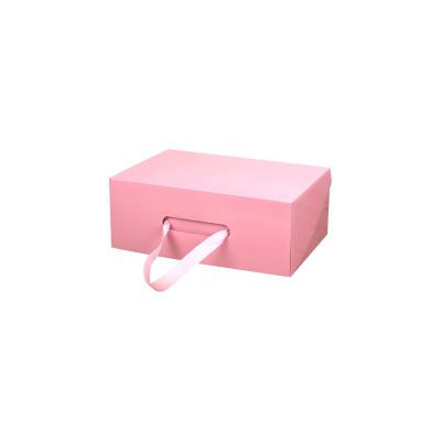 China Wholesale Custom Recyclable Foldable Stackable Fancy Cardboard Pink Color Baby Shoe Box Packaging for sale