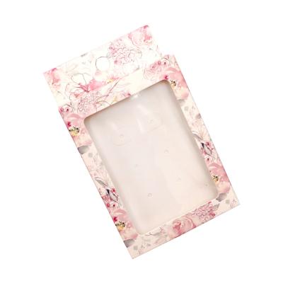 China Recyclable Bespoke Customized Different Size 20pt Colored Foldable Pink Paper Box With PVC Window Front for sale