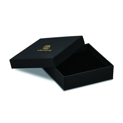 China Customized Recycled Luxury Texture Matte Gold Foil Material Big Black Packaging Paper Boxes for sale