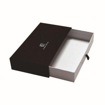 China Recycled Material Custom Printed Your Own Logo Blank Black Cosmetic Tool Packaging Sliding Drawer Boxes for sale