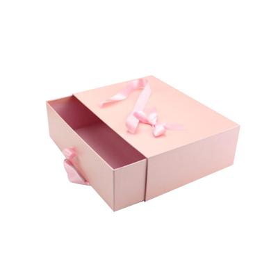 China Recycled Material Luxury High Quality Custom Printed A4 Size Microscope Jewelry Drawer Pink Sliding Paper Box for sale