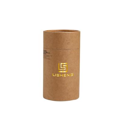 China Luxury Customized Recycled Material Printed Your Own Logo 12 In Length Brown Kraft Paper Cylinder Wand Tube Box Packaging for sale