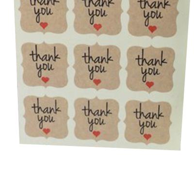 China Factory hot sale custom waterproof printed brown eco adhesive label 2 inch thank you sticker roll for sale