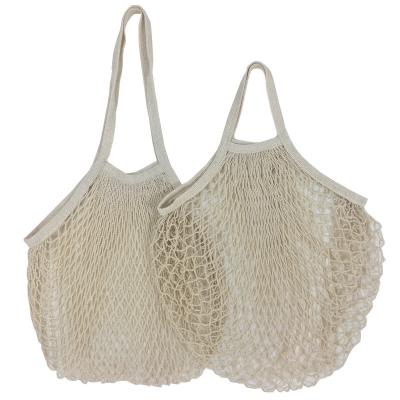 China Eco-Friendly Reusable Cotton Mesh Tote Drawstring Fruit Vegetable Food Bags for sale