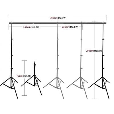 China Trigon Photo Studio Backdrop Support System Background Stand 3 Position Adjustable for sale