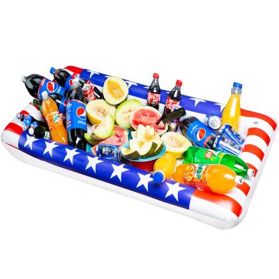 China Outdoor Inflatable BBQ Picnic Pool Party Tray Food Drink Containers PVC Serving Bar Salad Ice Cream Shake Luau Cooler for sale