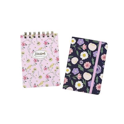 China Pinky Gift Pocket Spiral Notebook Journal with Elastic Band for sale