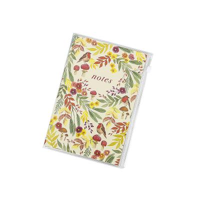 China Clear Gift Pocket PVC Coating Zipper Notebook With Saddle Stitch for sale