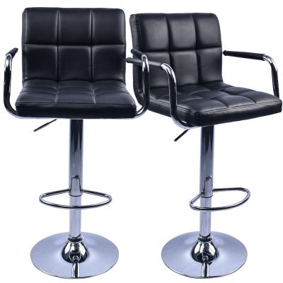 China Vintage Custom Vintage 360 ​​Degree Swivel Counter Height PU Leather Modern Bar Stool With Armrest for sale