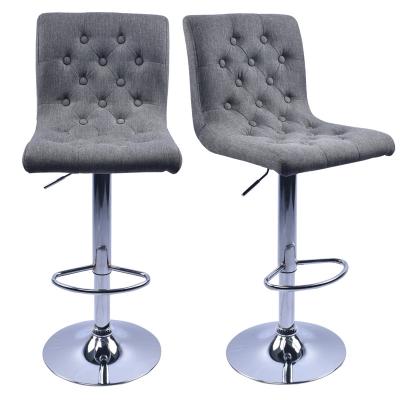 China 360 Degree Swivel Counter Back Home Restaurant Tall Cheap Comfortable Metal Tufted Bar Stool High for sale