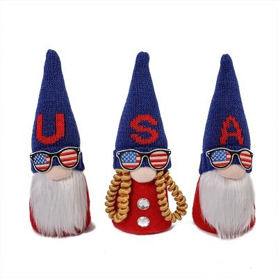 China USA Doll 3Pcs/Set Faceless Top Selling USA Patriotic Faceless Gnomes Independence Day Doll Gnome Faceless Doll for sale