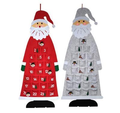 China Advent Calendar Felt Santa Claus Christmas Decorations New Countdown Calendar Christmas Decorations For Home Ornaments Christmas Tree Pendant for sale