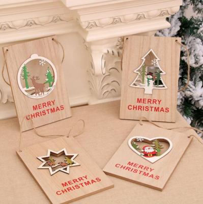 China Christmas Welcome Sign Newcomer Merry Christmas Tree Ornaments Door Hanger Christmas Welcome Sign Wooden Pendant For Christmas Decoration for sale