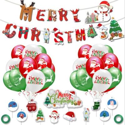 China Same As Photo New Arrival Amazon Hot Sale Merry Christmas Letter Banner Foil Balloons Christmas Decoration Set For Party Supplies for sale