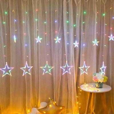 China Christmas String Lights 110V 220V LED Star Curtain String Garland For Wedding Party Window New Year Indoor Outdoor Decor Xmas Light Fairy Lights for sale