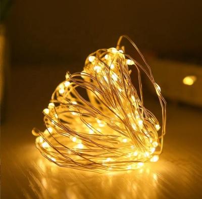 China As Picture DIY 10m Battery Powered Outdoor Fairy Lights Led Garland Holiday String Light Wire Christmas Wedding Party Decor Lights for sale