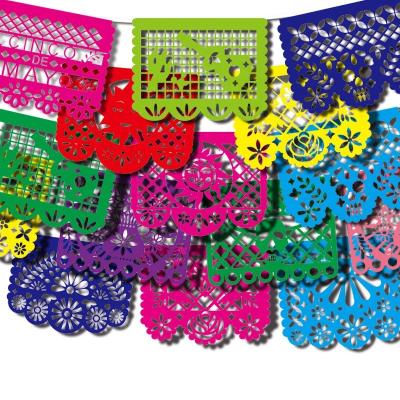 China As Picture 5M Long Wide Plastic Papel Picado Banner Mexico Querido Mexican Fiesta Party Decoration for sale