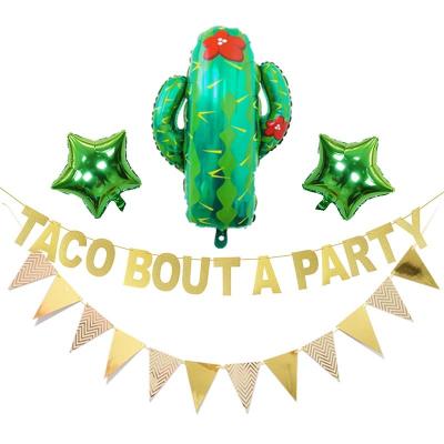 China As Picture Taco Access Mexican Party Supplies Fiesta Theme Party Theme Baby Shower Pom Poms Flowers Set Fiesta Party Tissue Cactus Foil Balloons for sale