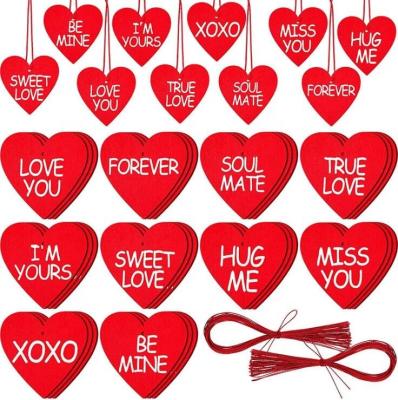 China Same As Photo Valentine's Day Hanging Ornaments Party Decor Art Craft Festival Decoration Valentine's Day Wooden Love Language Pendant for sale