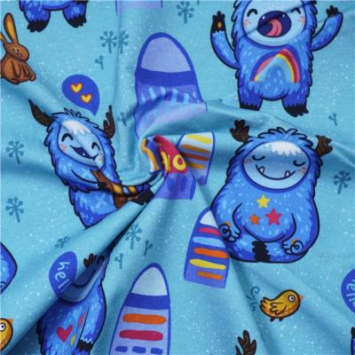 China Free Sample Package Shrink-Resistant Digital Printing Customized Cotton Lycra 95 Cheap 5 Lycra Jersey Knit Fabric For Baby Cloth 260-280gsm for sale