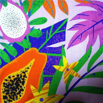 China Sustainable Mango 100%Cotton Digital Printing Custom Printed Cotton Canvas Fabric 250GSM Without MOQ For Bag for sale