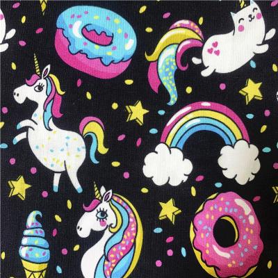 China 95%Organic High Quality Cute Organic Cotton 5%Spandex Design Digitally Printed Cotton Lycra Fabric 230-250GSM Shrink-resistant 230-250GSM for sale