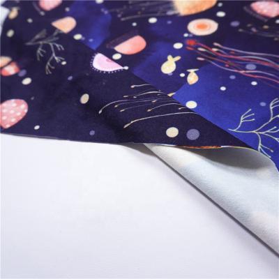 China Sueded Brushed 95%Polyester 5%Spandex Printed Polyester Knit Fabric Custom Double Brushed Poly Fabric Digital Print For Baby Clothes for sale