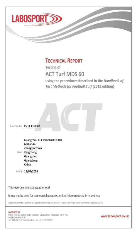 FIFA Standard Report - ACT Industrial Co.,Ltd.