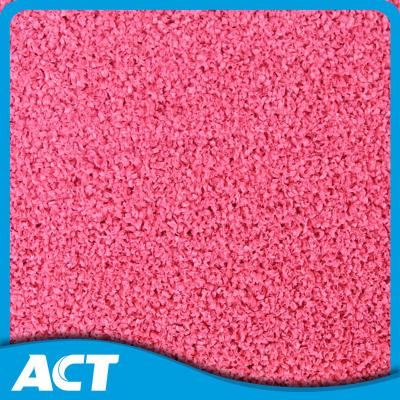 China Less Seaming Fastness Fake Grass Carpet , Thick Soft  Pink Artificial Grass Mat for sale