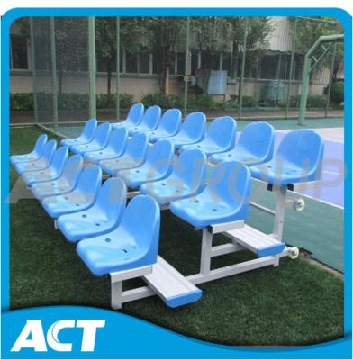 China Metal Grandstand Aluminum Sports Bench 3 Rows Bleachers Plastic Seats For Gym for sale